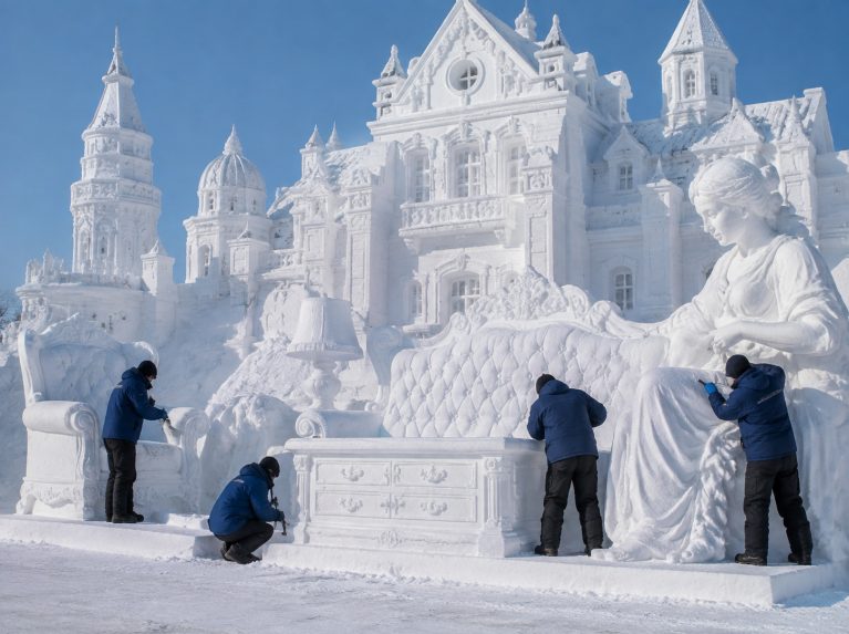 麻山区大型雪雕景观制作